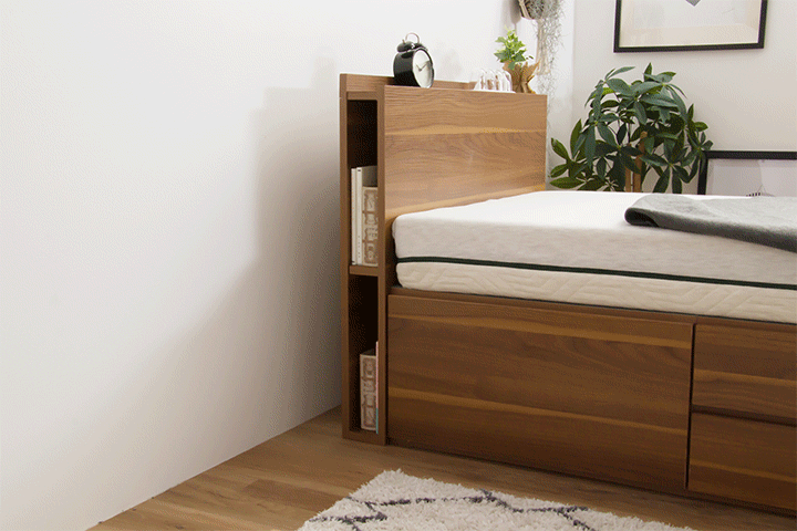 ベッド シングルベッド 収納付き 宮付き チェストベッド シングル