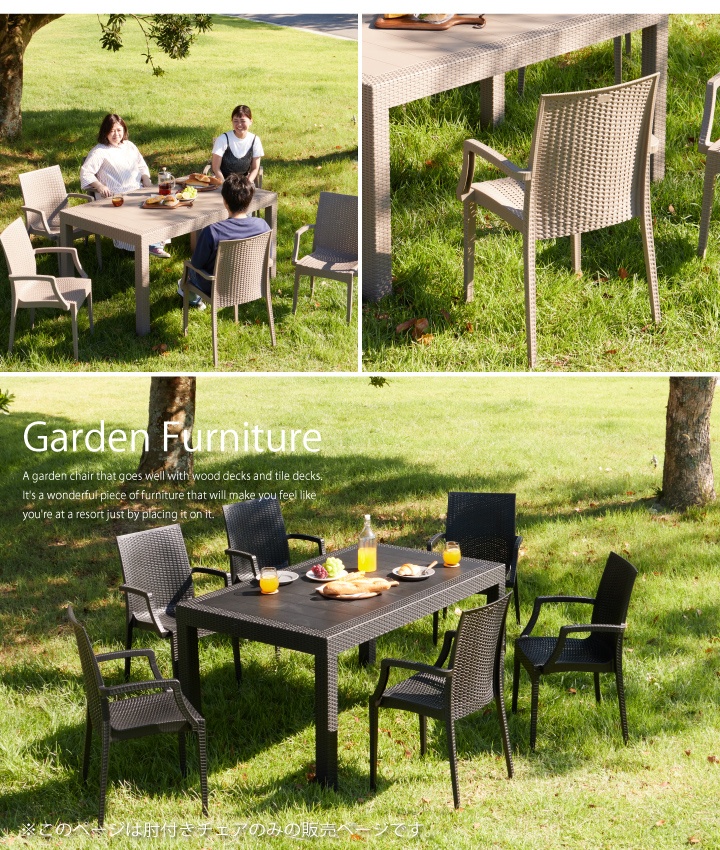 ガーデンチェア チェア セット 肘付き 肘あり 6脚セット おしゃれ 椅子